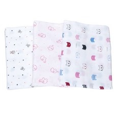 BabyBoom 印花尿布墊組 3款, 粉色大象款+小貓 E款+小熊寶石款, 1組