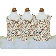 April16 寵物吊帶裙 3件組, 白色荷葉邊, 3個