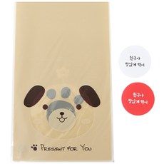 動物圖案信封包裝袋 50入+文字貼紙 紅色 25入+白色 25入, 1套