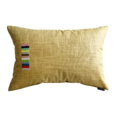 蝴蝶觸感 亞麻彩色條紋靠墊兼枕頭套