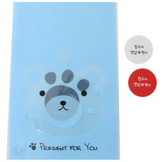 Hwangssinaedosirak 無黏性動物袋 熊 100入 + 貼紙 朋友 好好享用 紅色 50入 + 白色 50入, 1套