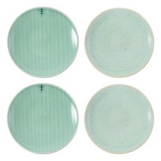 正談正憲鎭前盤 中 4個組, 1套, 盤子青瓷 2p + Buncheong 2p