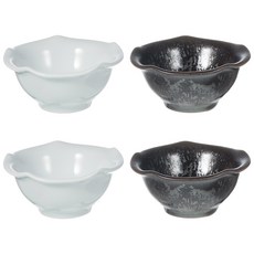 精壇精憲鎭花碗 小 白瓷 2入+黑釉 2入, 混色, 1套