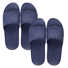 簡約素色浴室拖鞋, 海軍藍, 2個