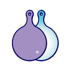 Roem Design 藍色版雙面圓形上菜砧板 紫色, 魚線藍, 1個