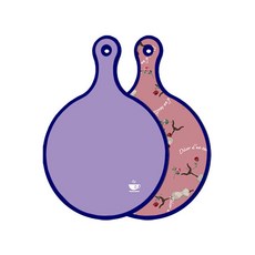 Roem Design 藍色版 雙面圓形上菜砧板 紫色, 紫色藝術夾, 1個