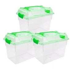 方形透明收納盒 S號, 混色, 3片