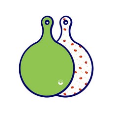 Roem Design Blue Edition 雙面圓形砧板 淺綠色, 猩紅色蘋果圖案, 1個