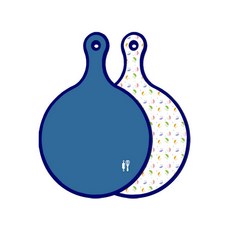 Roem Design 藍色版 雙面圓形上菜砧板 深藍色, 雨傘, 1個