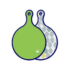 Roem Design Blue Edition 雙面圓形砧板 淺綠色, 樹葉圖案, 1個