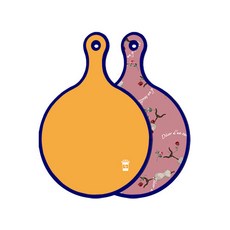 로엠디자인 블루에디션 양면 원형 서빙도마 옐로, 자색아트클립, 1개
