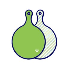 Roem Design Blue Edition 雙面圓形砧板 淺綠色, 藍白色斜線, 1個