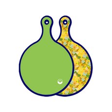 Roem Design Blue Edition 雙面圓形砧板 淺綠色, 黃玫瑰藤蔓, 1個