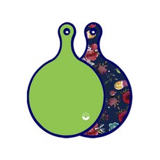 Roem Design Blue Edition 雙面圓形砧板 淺綠色, 藍色調花朵, 1個