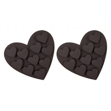 Libre Candle 石膏擴香/香皂製作 矽膠模具 迷你愛心10孔 2入, 單一顏色, 2個