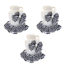 펫나인 반려동물 왕리본 스트라이프 매쉬 드레스 3p, 스타블랙