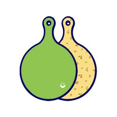 Roem Design Blue Edition 雙面圓形砧板 淺綠色, 梔子花色花朵格紋, 1個