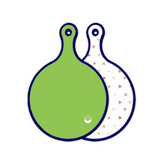 Roem Design Blue Edition 雙面圓形砧板 淺綠色, 杏黃色三角圖案, 1個