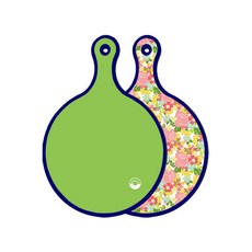 Roem Design Blue Edition 雙面圓形砧板 淺綠色, 粉紅玫瑰藤蔓, 1個