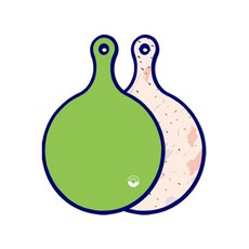 Roem Design Blue Edition 雙面圓形砧板 淺綠色, 圖案印記, 1個