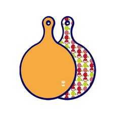 ROEM DESIGN 藍色版 雙面圓形上菜板 黃色, 蘋果白, 1個