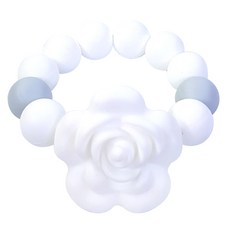 아가프라 로즈 플라워 비즈 치발기, 화이트, 1개