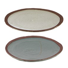 Design Docci 圓形盤 乳白色 + 淺綠色 大, 1套, 盤子 2入