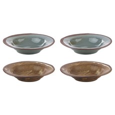 山白土圓形深盤, 1套, 混色