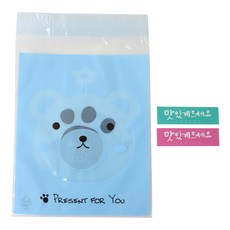 熊圖案包裝袋 100入+韓文字印花貼紙 粉色 50入+薄荷綠 50入, 1套