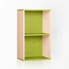 하우디가구 칸높은 칼라 DIY 공간박스, 화이트옹이 + 그린옹이, 2단
