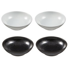 正談正憲鎭餐具 大 白瓷 2入+黑釉 2入, 混色, 1套