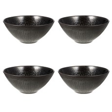 陶瓷碗, 黑油, 4件