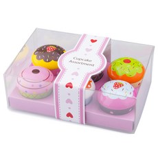 뉴클래식토이즈 선물상자에 담긴 컵케이크 소꿉놀이 6p 세트, 혼합 색상, 1개