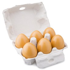 뉴클래식토이즈 나무 계란 소꿉놀이 6p 세트, 혼합색상, 6개