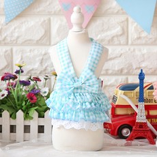 Super Six 寵物格紋大蝴蝶結, 藍色