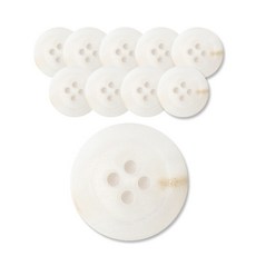 時尚焦點 素面啞光鈕扣 23mm, WT, 10個