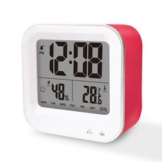 앤쓰리 휴미 충전식 디지털 온습도계 알람시계 N3-ET018, 핑크, 1개