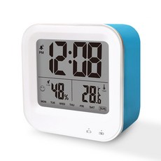 앤쓰리 휴미 충전식 디지털 온습도계 알람시계 N3-ET018, 블루, 1개