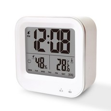앤쓰리 휴미 충전식 디지털 온습도계 알람시계 N3-ET018, 화이트, 1개