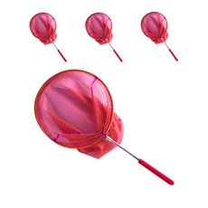 細水不鏽鋼折疊式大型昆蟲網 紅色, 4入