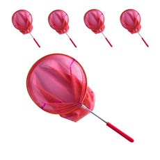 Gounmul 不鏽鋼可折疊大型昆蟲網 紅色, 5入