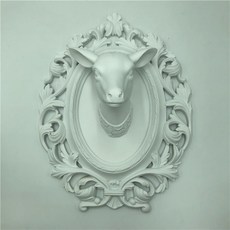 SHUZHE 인테리어소품 암사슴 벽걸이, 화이트
