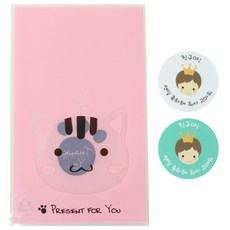 貓咪自黏袋 50入+皇冠男孩貼紙 50入, 1套