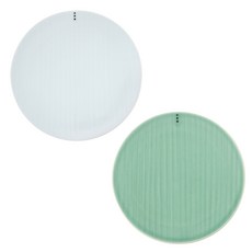 Jeongdam Jeong Hon Jin圓盤 中 白瓷+青瓷, 2入, 單品