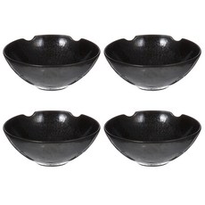 情談 鄭獻振 筷子麵碗 大, 黑釉, 4入