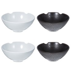架筷陶瓷碗白*2+黑*2, 混色, 4件