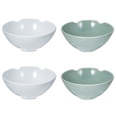 白瓷碗*2+青瓷碗*2, 混色, 4件