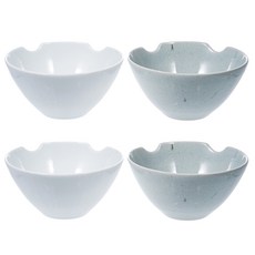 架筷陶瓷碗白*2+淺綠*2, 混色, 4件