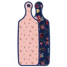 Roem Design Blue Edition 雙面砧板 藍色調花朵, 粉紅色花朵格紋, 1個