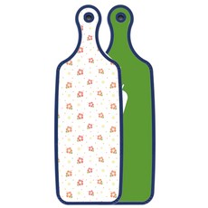 Roem Design 藍色版 盛盤雙面砧板 蔬菜綠, 燻色牽牛花白, 1個